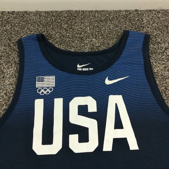 Team USA Shirt 2016 Olympics Tank Top Nike Dri Fit Flowmotion Logo Mens 2XL